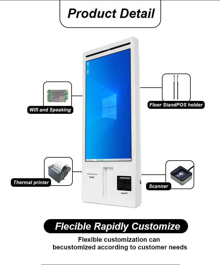 03 AONPOS Interactive Touch Screen Information Kiosk 丨 Floor Standing & Wall Mount Options