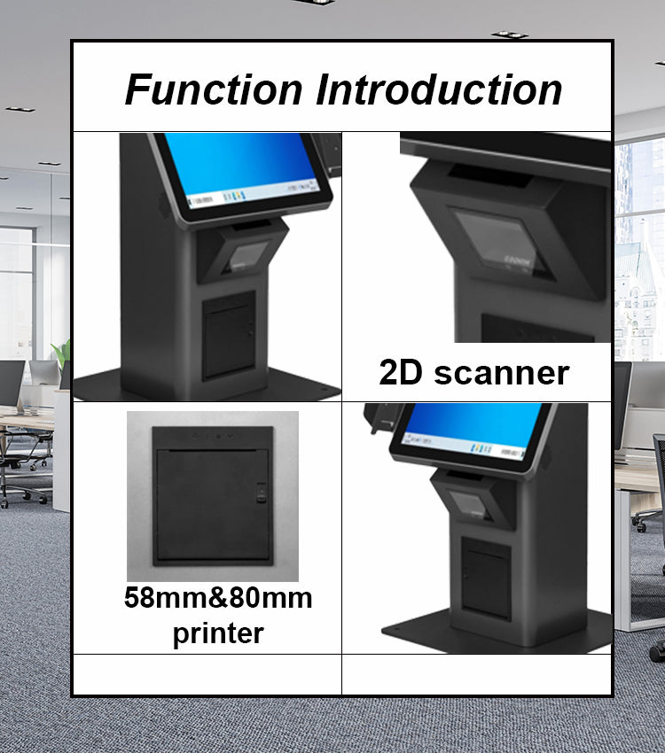 02 AONPOS Smart Payment Kiosk System with Card Reader Slot 丨 Automated Bill Payment Machine