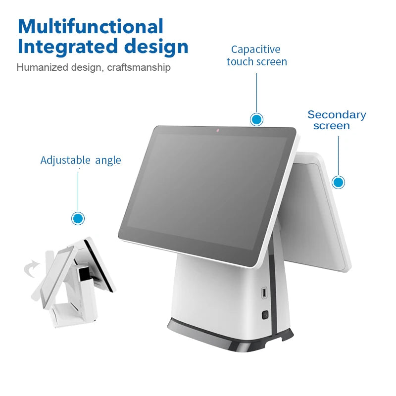 All in One POS System Android 15.6  Inch Restaurant Outdoor  Single and Double Screens POS System