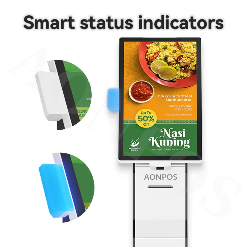 Aonpos 360° Rotatable Screen High-end Display Kiosk Mobile Adjustable Height Stand Payment Kiosk for Private Hospitals