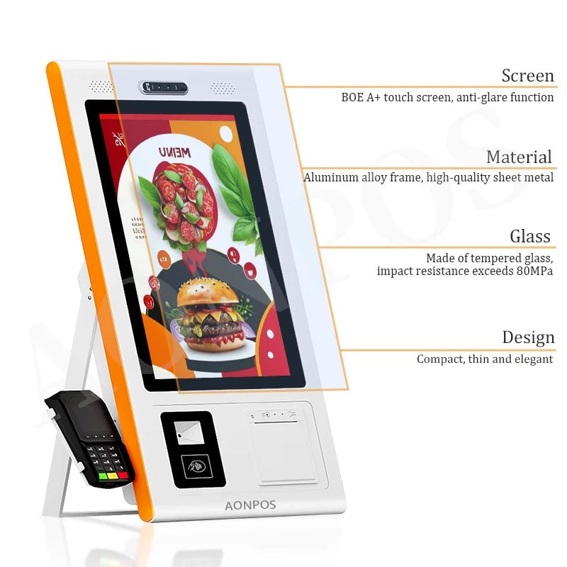 APK07 Aonpos Self Service Ordering Kiosk Multiple Payment Methods High - performance Processing Airport Check - in Self - service Kiosk - aon - postech_name
