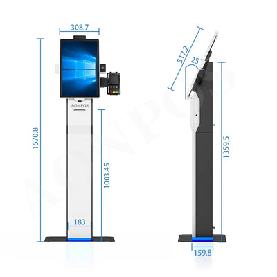 Aonpos Capacitive Touchscreen Payment Kiosks With Scanner Self Serviec Ordering Cash Register Kiosk Restaurant