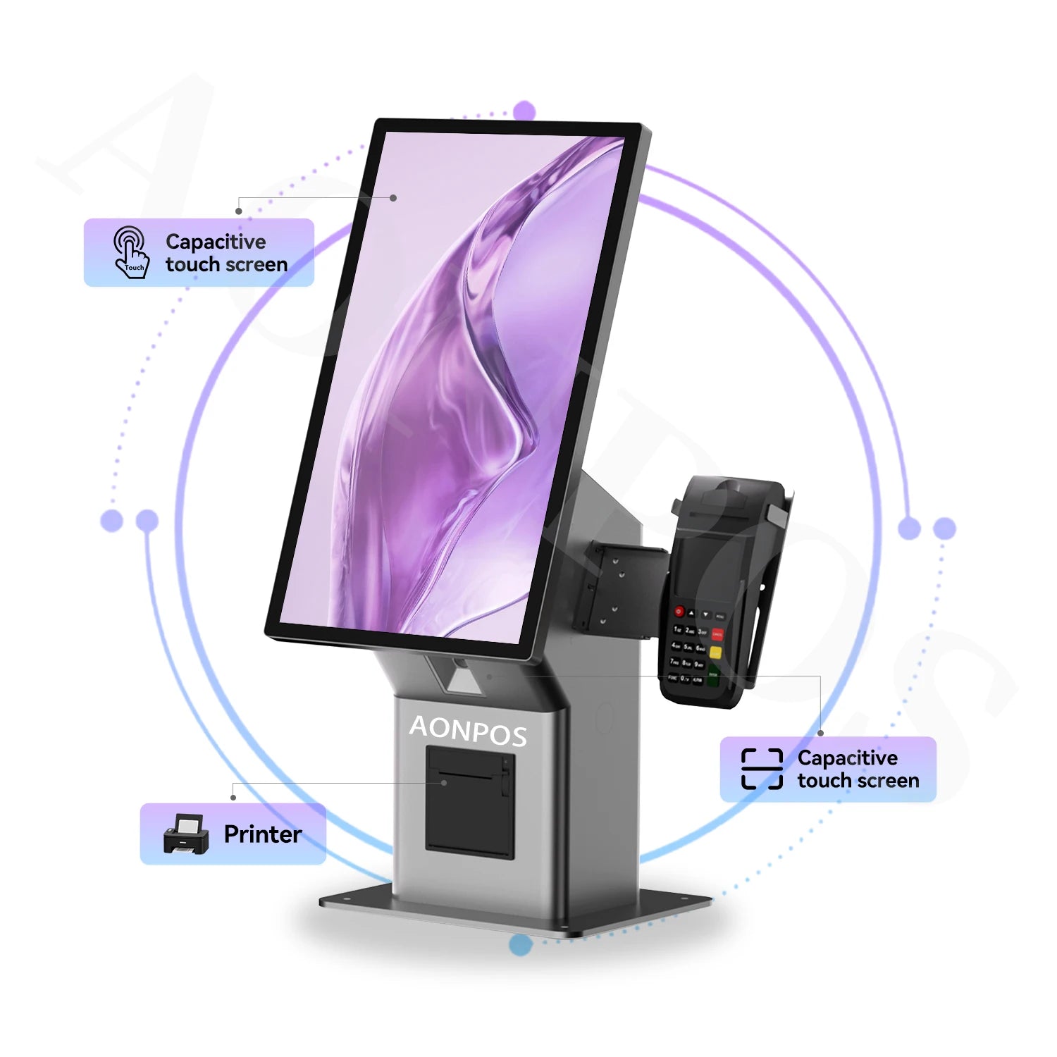 APK10 Aonpos Table Top Donation Payment Kiosk QR Type Payment Speaker Touch Screen Dessert Self Service Payment Kiosk - aon - postech_name