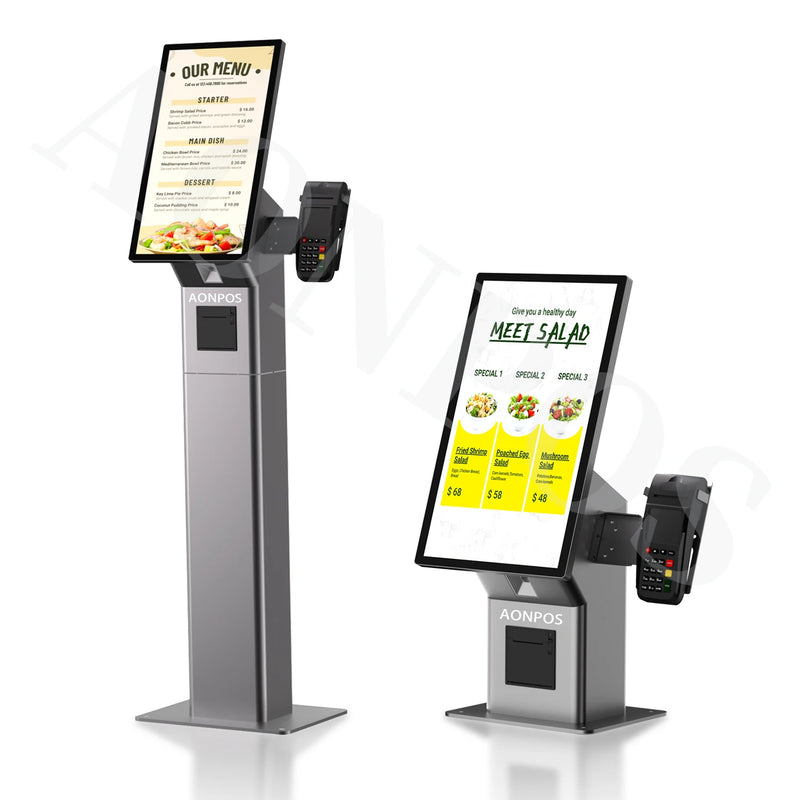 APK10 Quiosco de pago de donaciones de sobremesa Aonpos, tipo QR, altavoz de pago, pantalla táctil, quiosco de autopago para postres