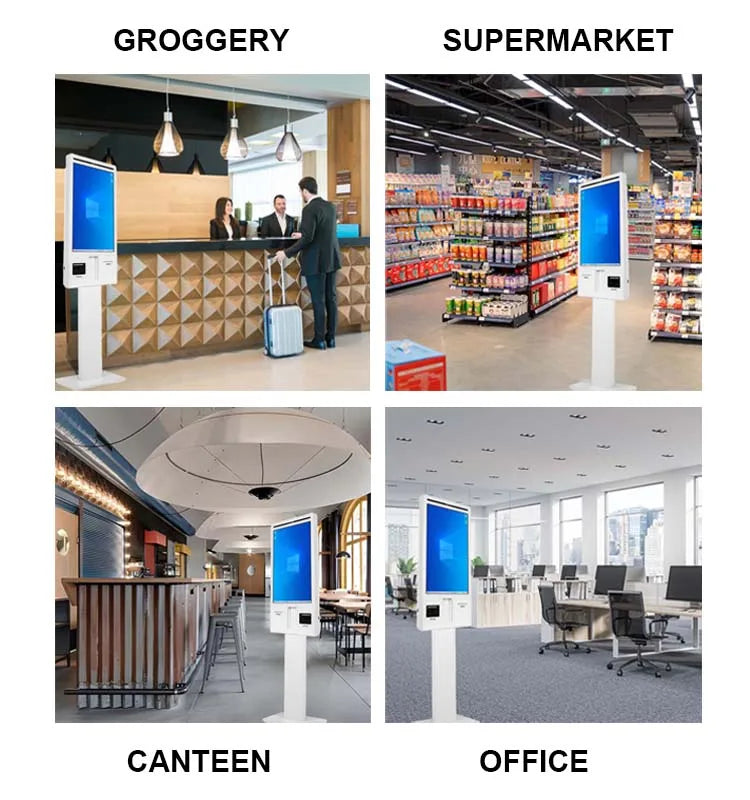 Aonpos 27 Inch Self Ordering Payment  Kiosk Capacitive Touch Screen Floor Standing Restaurant Self Service Checkout Kiosk