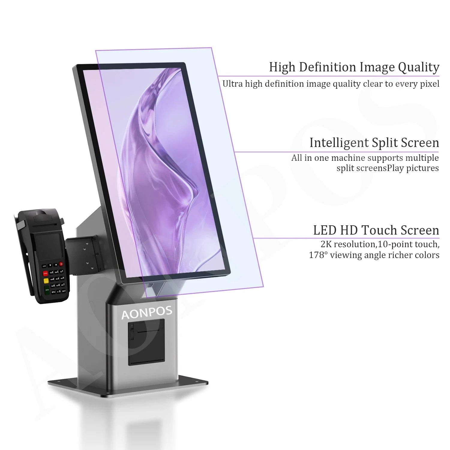 APK10 Aonpos Table Top Donation Payment Kiosk QR Type Payment Speaker Touch Screen Dessert Self Service Payment Kiosk - aon - postech_name