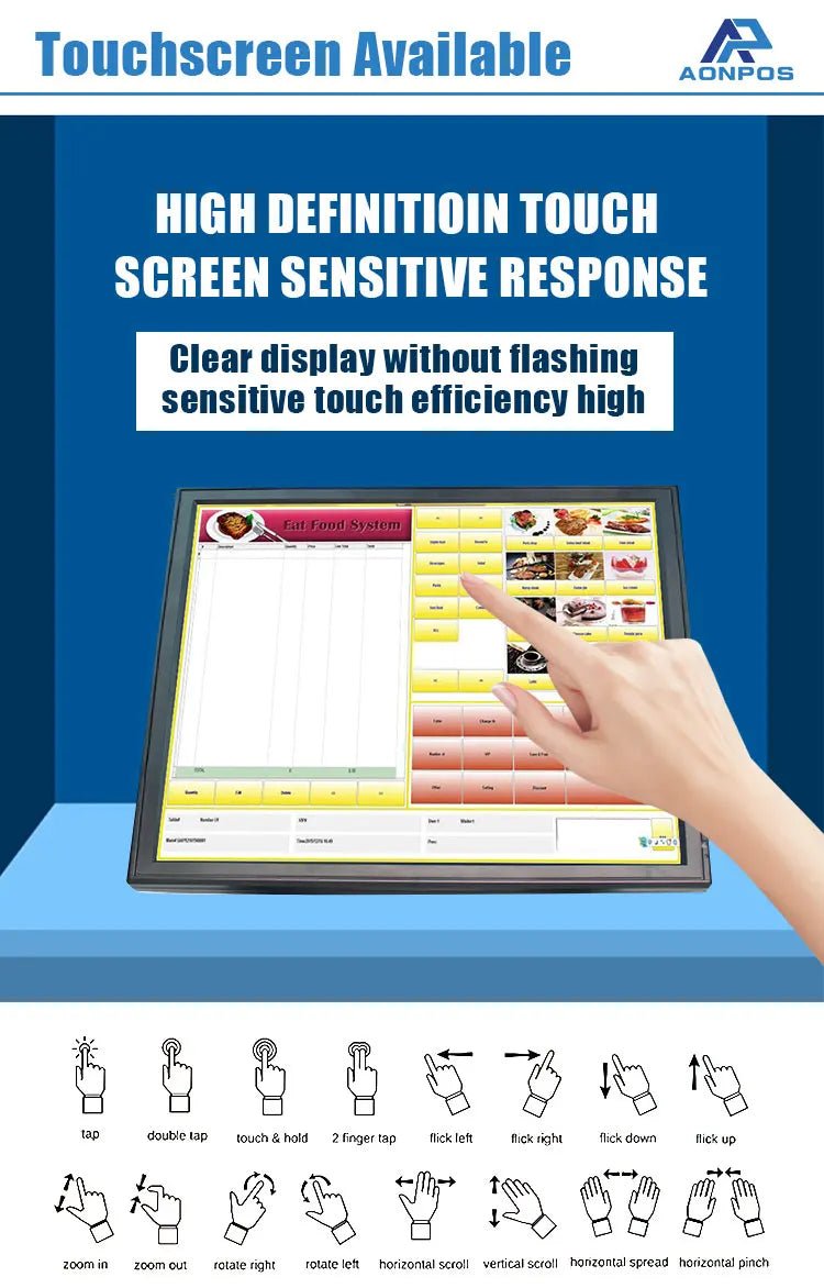 APM05 Aonpos Display Economic Compatible Various Devices Quick Response Improve Transaction Efficiency Monitor - aon - postech_name