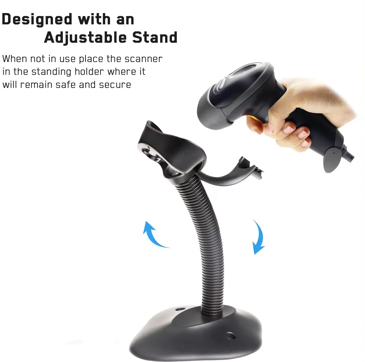 1D Barcode Scanner Laser 1d Code Barcode Reader USB Cable Barcode Scanner Reader With Holder - aon - postech_name