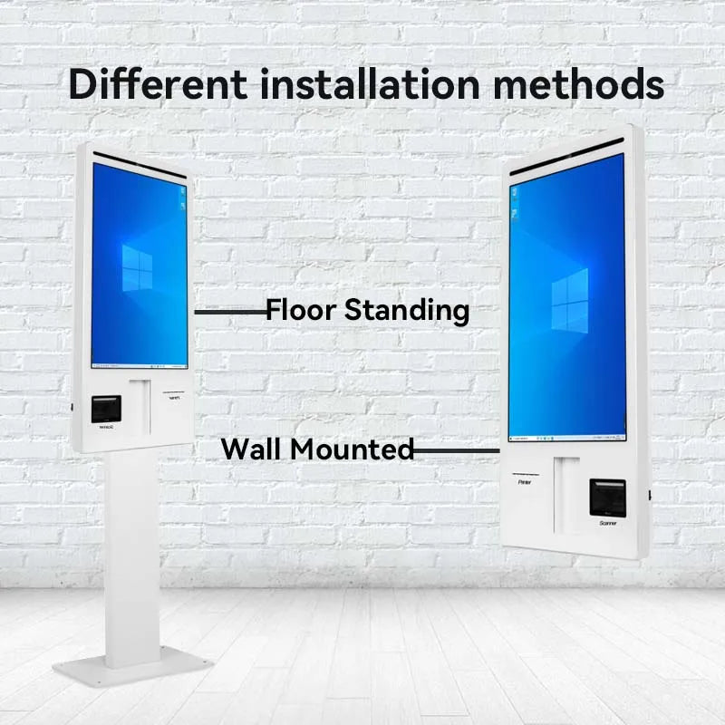 Aonpos 27 Inch Self Ordering Payment  Kiosk Capacitive Touch Screen Floor Standing Restaurant Self Service Checkout Kiosk