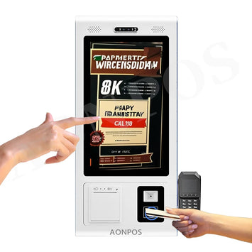 Aonpos 32 Inch Touch Screen Kiosk Smart Tabletop Windows Water Proof VGA/USB All in One Kiosk System With QR Code Scanner