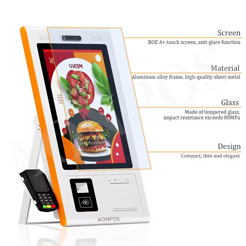 07 AONPOS Custom Self-Ordering Kiosk Machine for Restaurants 丨 21.5"-32" Touch Screen Payment Kiosk