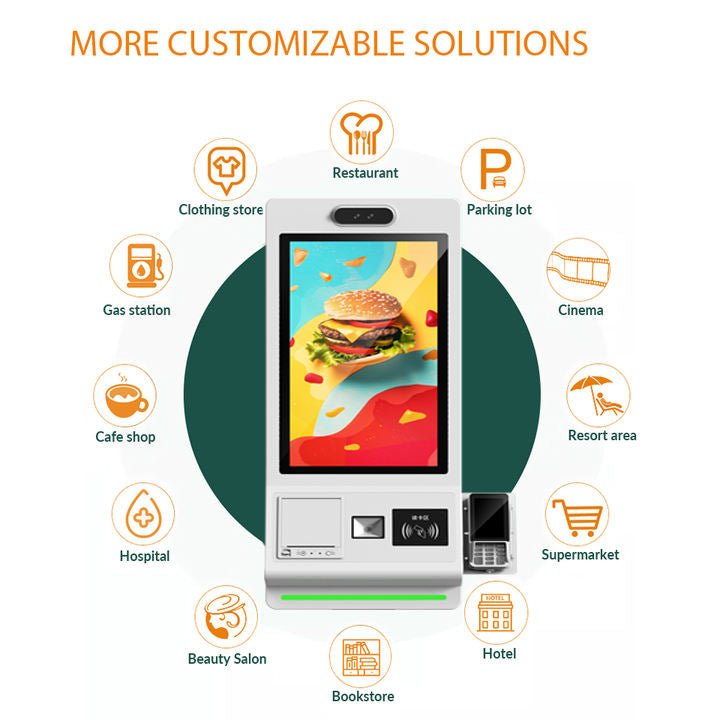 APK14 Supermarket Cashier Bill Payment Kiosk Table Top Self Checkout 23.8 Inch Kiosk QR Code Self Service Payment Kiosk - aon - postech_name